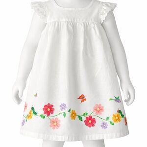 Gymboree x Eric Carle White Cotton Dress 12-18M Cottagecore Whimiscal Garden